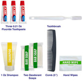 Deluxe Travel 10-Piece Hygiene and Toiletries Kit -Bulk